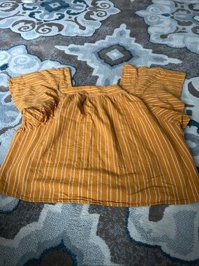 Sonoma Mustard Striped Square-Neck Tunic